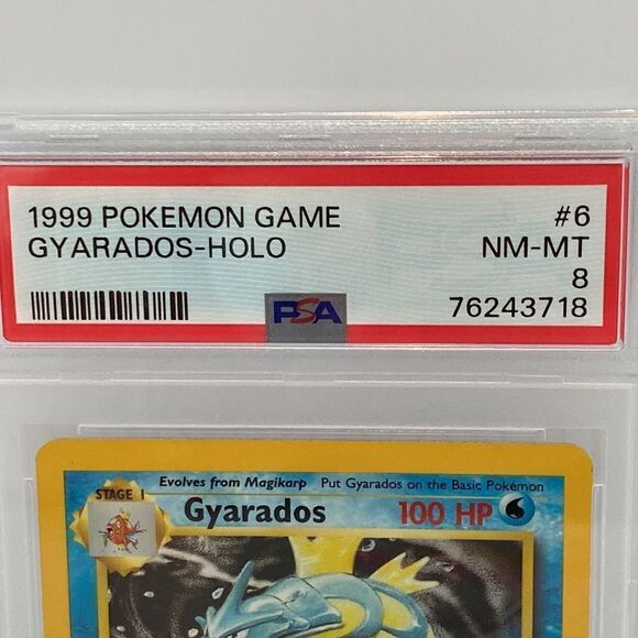 Pokémon 1999 Game 6 Gyarados Holo PSA 8 Near Mint - Mint Pokémon Card - Picture 4 of 5